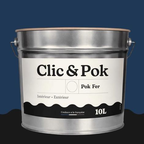 Peinture Fer Antirouille – Métal Extérieur Intérieur, Satinée, Protection Rouille - 10L - RAL 5003 - Bleu saphir