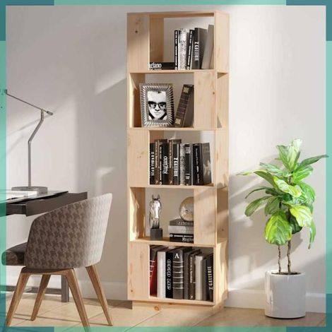 814044 Bibliothèque/Séparateur de pièce 51x25x163,5 cm Pin solide (1/5)