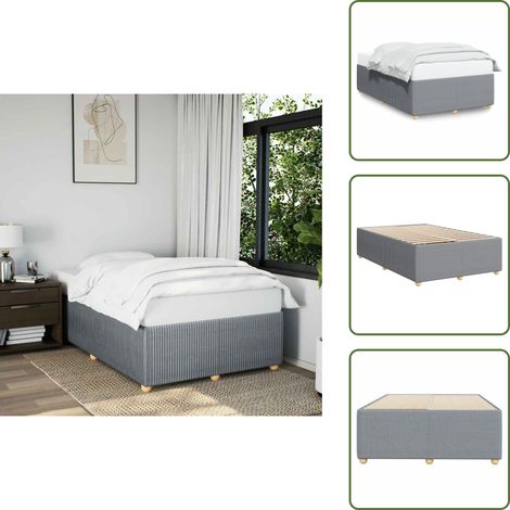 Letto in tessuto - vidaXL Giroletto senza Materasso Grigio Chiaro 120x200 cm Tessuto - Letto con piedi in legno