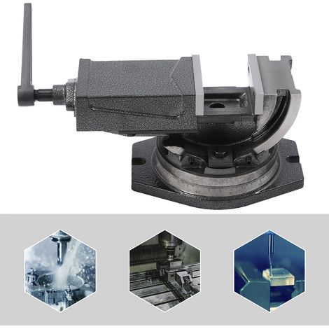 Morsa da 100 mm - Alta precisione - Inclinabile a 90° - Base rotante - Morsa da banco - Morsa da banco industriale per banco da lavoro dell'ingegnere