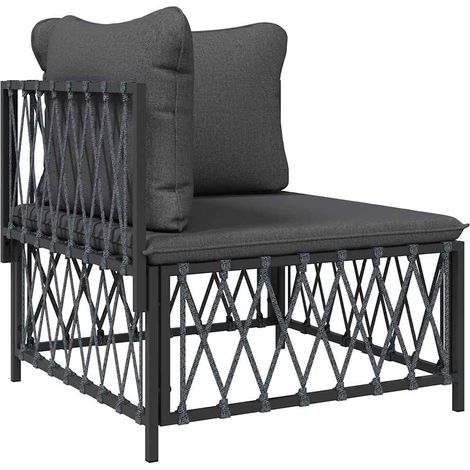 Maison Exclusive - Garten-Ecksofa mit Kissen Anthrazit Gewebe