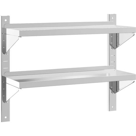 Maison Exclusive - Wandregal mit 2 Böden 75x23,5x60 cm Silbern Ed