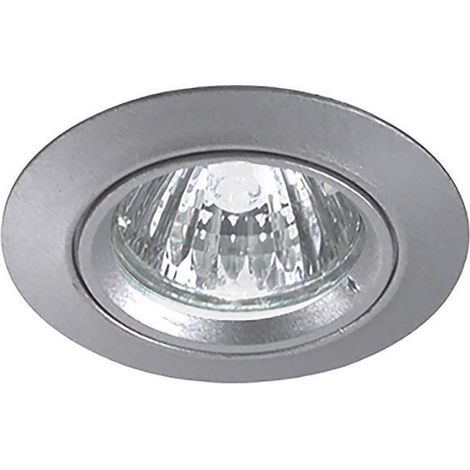 Faretto led 1x50w incasso soffitto gu10 rotondo fisso grigio metallo Ø83mm foro 68mm ip20 rossini illuminazione 5128-gr