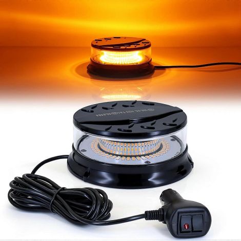 Dinfu Blinklicht 12V-24V Notfallwarnleuchte, gelbes LED-Blitzlicht, 23 Blinkmodi, mit Magnet und 3 Meter Kabel (1/4)