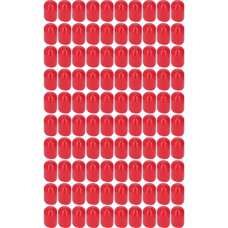 Couvercle d'embout rond en PVC, 100 pièces, Flexible, ignifuge, protecteur de filetage de vis, rouge, 12mm
