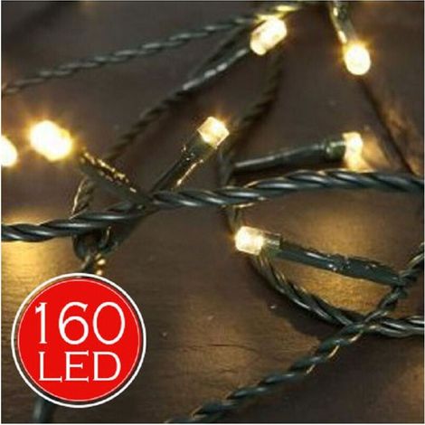 Vtizikl Catena Luminosa 17,8mt Luci Natale 160 Led Bianco Caldo Per Interno Esterno -