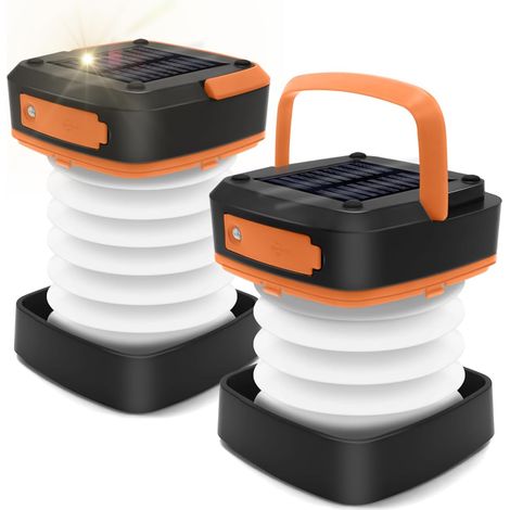 Lampes solaires pliables pour le camping, lot de 2-AquaForge (1/5)