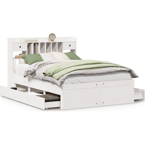 Maison Exclusive - Letto Libreria senza Materasso Bianco 140x190 cm Legno di Pino