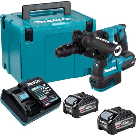 Martello perforatore a batteria Makita HR 002 GU201 40 V max. 2,9 J SDS plus Brushless + 2 batterie da 4,0 Ah + caricabatterie + Makpac (1/5)