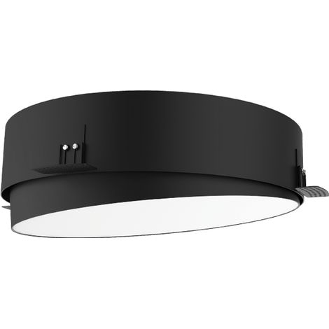 Plafonnier LED Orientable Trimless D320 36W CCT IRC90 Variable Noir Sablé ZAMBELIS 25212 - 100 deg - Switch 2700-3200-4000K