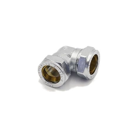 PrimaPlus Chrome Brass Compression Elbow 22mm - Premium Fitting (1/2)