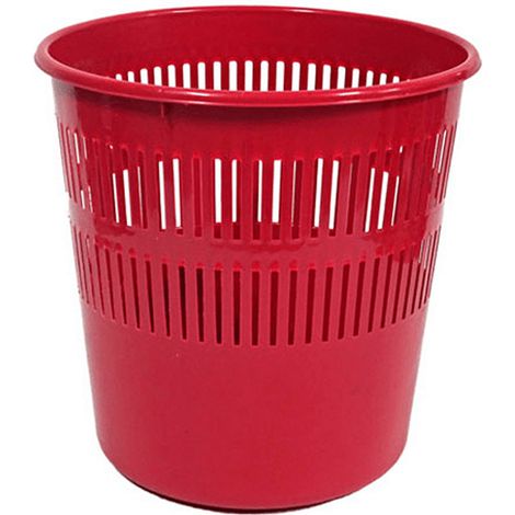 Papelera rejilla plastico 12 Litros Rojo (1/4)