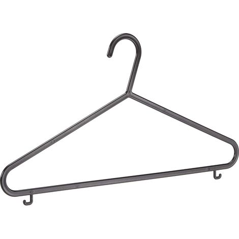 Lot de 50 cintres avec Barre pour Pantalon et Crochets Noir (1/4)