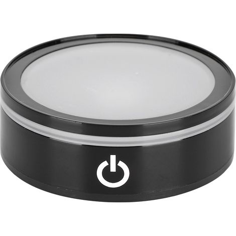 Socle LED cristal noir plat tactile multimode lumière blanche colorée base gravée au laser 3D