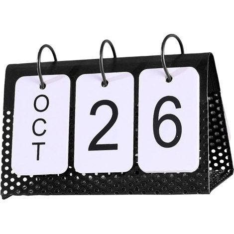 Calendario de escritorio creativo, marco decorativo de hierro para mesa, para el hogar, con paso de página vertical, sencillo adorno decorativo para la oficina, negro.