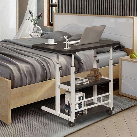 Simple Bedside Height-adjustable Movable Bedside Table 60cm(W) ​​x 40cm(D) x 90cm(H) (1/5)