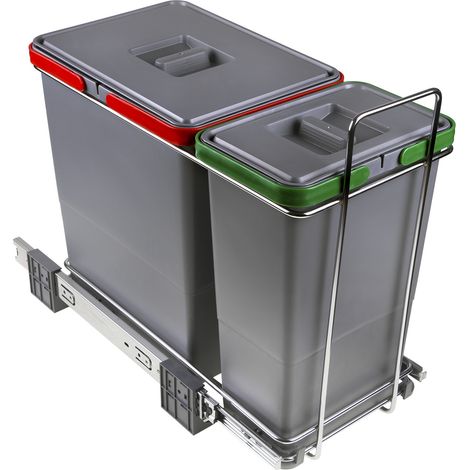Abfallsammler Ecofil 18+8L mit Deckel Vollauszug Bodenmontage für Korpus ab 30cm
