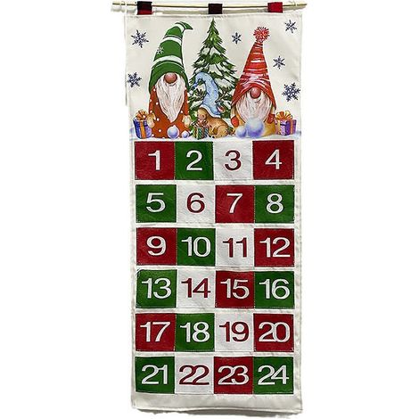 Calendrier de l'Avent en tissu, calendrier de l'Avent vide, calendrier de l'Avent à suspendre et à remplir avec 2 (1/5)