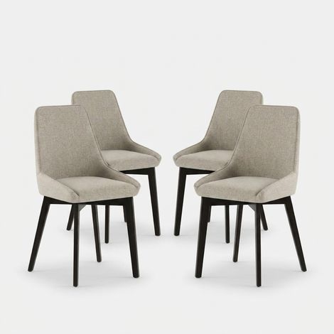 Erythea, Set di 4 sedie in tessuto Beige (62cm X 49.5cm H. 87cm) Duzzle (1/5)