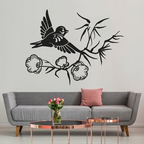 Sticker Mural - Oiseau - 17x24 cm - Noir (1/3)