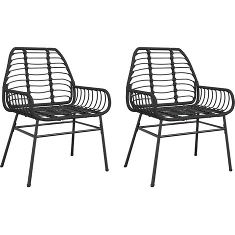 Maison Exclusive - Sedie da Giardino Set 2 pz Polyrattan Nero