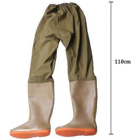 Cuissardes de pêche imperméables, résistantes à l'eau et antidérapantes, avec bottes intégrées pour hommes et femmes, taille 39 (1/4)