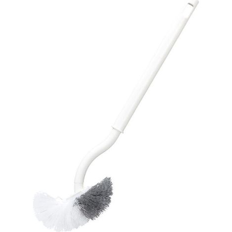 2PCS Brosse de Toilette Brosse WC Brosse de Toilettes à Manche Long Plastique, avec des Poils Solides pour Le Ménage des Toilettes, Nettoyage en Profondeur, Blanc (1/5)