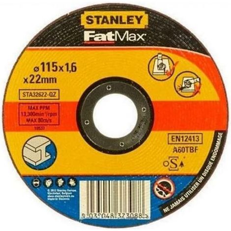 Disco taglio Stanley alluminio ø115 x 1,6 x 22,23 mm