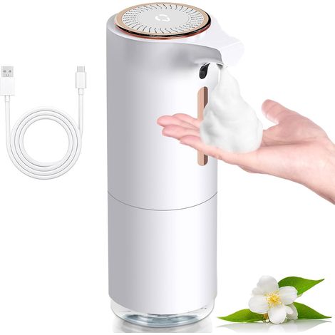 Nachfüllbarer automatischer Seifenspender, 10 oz/30 ml, berührungsloser Sensor-Schaumseifenspender, freihändig bedienbar, 3 Stufen einstellbare Seife für Badezimmer und Küche (1/5)