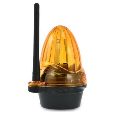 QORVA-Feu Clignotant Lampe d'Avertissement Universel pour Motorisation Portail 12V-265V AC/DC Feu Stroboscopique de Sécurité à LED Ambre Compatible avec Moteurs de Portail Coulissant/Battant