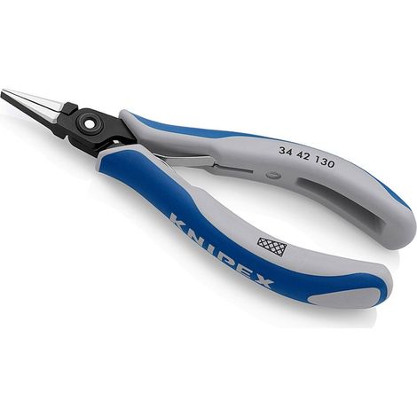 KNIPEX 34 42 130 Pinza di precisione speciale per elettronica con manici multicomponente brunita 130 mm