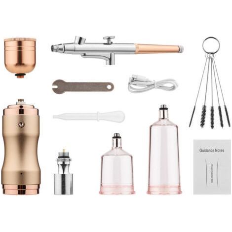 Kit Aérographe, Mini Compresseur Aérographe Kit Portable Rechargeable Airbrush pour Maquillage, Modelisme Peinture, Décoration de Gâteaux, Ongle, Nail Art, Peinture Modèle (1/4)