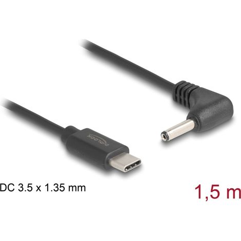 Delock Cable de alimentaciÃ³n USB Type-Câ¢ a CC 3,5 x 1,35 mm macho en Ã¡ngulo 1,5 m