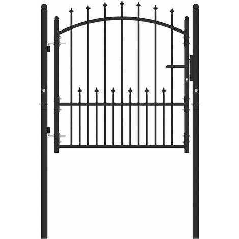 Portail de jardin - Portillon de jardin - Portail de clôture avec pointes Acier 100x100 cm Noir fr10209 - Maison La Vie (1/5)