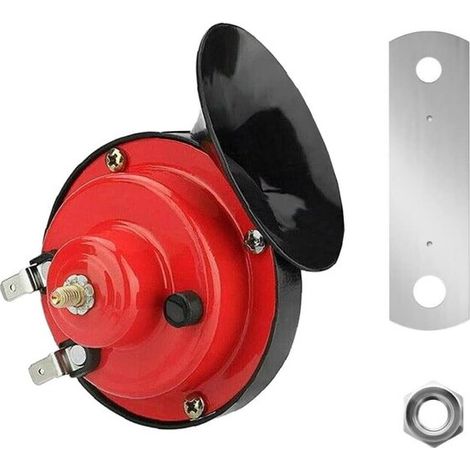 Klaxon pneumatique universel 12 V pour voiture et moto, double tonalité, étanche, pour camion, bateau, VTT et autres véhicules, rouge (1/5)