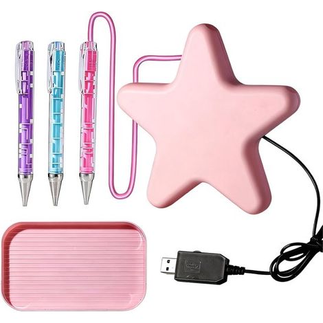 Strassstift,Elektrisches Perlenwerkzeug,wachsfreier Stift mit Ablage,Kunstwerkzeug für Erwachsene und Anfänger für Weihnachtsbasteleien (rosa) (1/3)