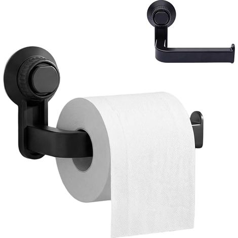 Porte papier toilette ventouse, support mural autocollant pour rouleau de papier toilette, installation sans clous, absorption sous vide, étanche et résistant à l'humidité pour salle de bain e (1/4)