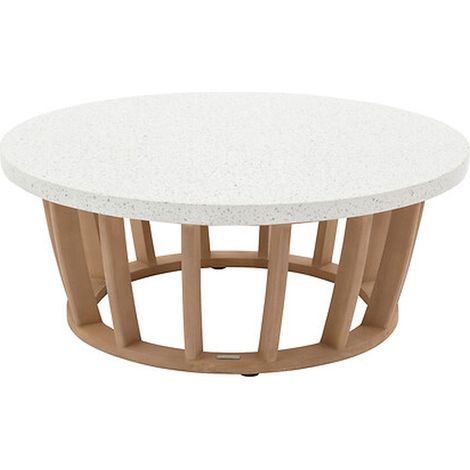 Table d'appoint de jardin Venuzia avoine 50 x 50cm en aluminium - Hespéride (1/4)