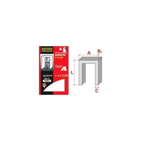 Agrafes Fil Plat Type A 8mm10081 V