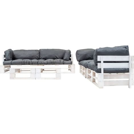 Maison Exclusive - 6-tlg. Paletten-Lounge-Set mit Kissen in Grau