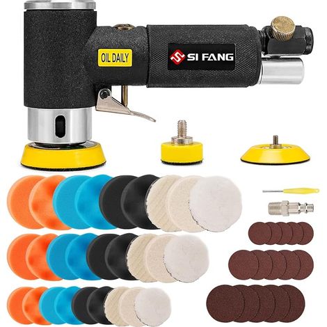 48pcs Mini Air Sander 25mm/50mm/75mm Air Sander Orbital Sander 1"/2"/3" Pneumatic Orbital with Disc (1/5)