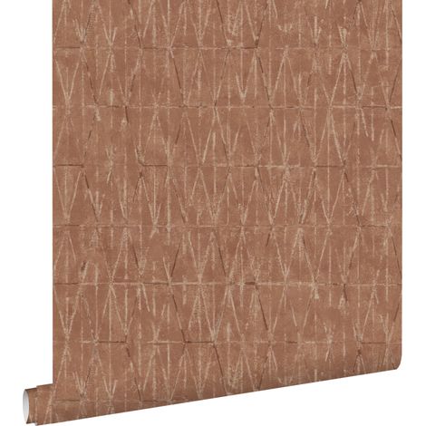 papier peint lignes graphiques terracotta - ESTAhome (1/5)