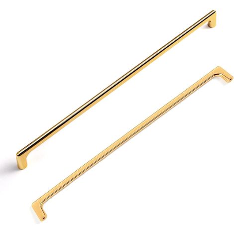 6 Poignée de meuble, Entraxe 224mm, Laiton, Pour cuisine et porte