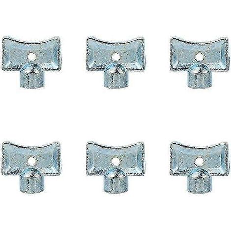 Lot de 6 clés de purge de radiateur en alliage de zinc - Clé de ventilation universelle pour radiateurs et robinets, résistante à la corrosion ( ) (1/2)