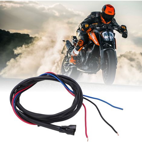 Motorrad-/Rollerscheinwerfer- und Nebelscheinwerferschalter, bootsförmiger LED-Lichtschalter, schwarze Einlochhalterung mit roter Kontrollleuchte + 5,6 cm Kabelhalterung. (1/5)