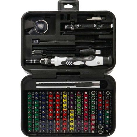 132 en 1 Tournevis de Precision, XU,Transportable Kit, Magnétique Outils de Réparation Destiné à Réparer Smartphone,Ordinateur,Tablette,Lunettes,Montre,Petits Appareils Ménagers - KZQ (1/4)