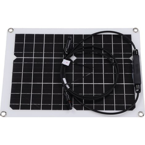 Panneau solaire flexible monocristallin, composants d'un système photovoltaïque 15 W 12 V, charge de batterie, portable pour camping, maison et camping-car. (1/5)