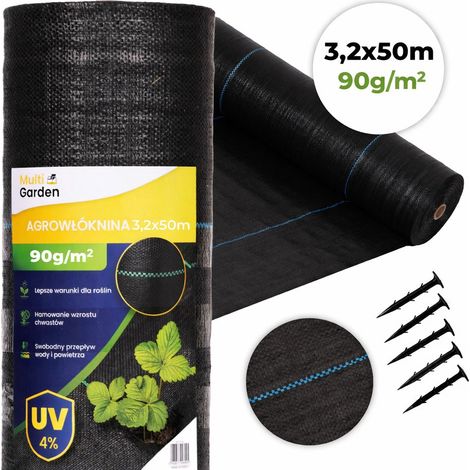 Weed Control Fabric 90g/m², 3.2x50m with Pins