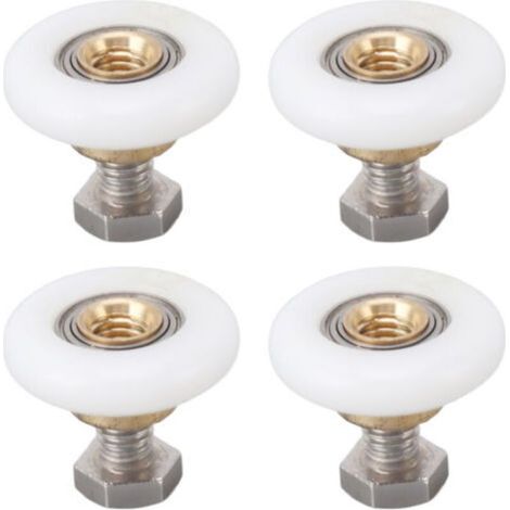 Lot de 4 roulettes de porte de douche, roulettes à roulement, roulettes de rechange pour portes de douche en verre de salle de bain, 20 mm (1/5)