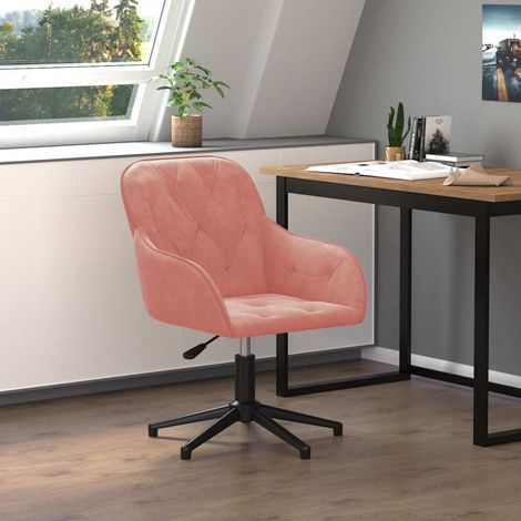 vidaXL Silla de oficina giratoria de terciopelo rosa (1/5)